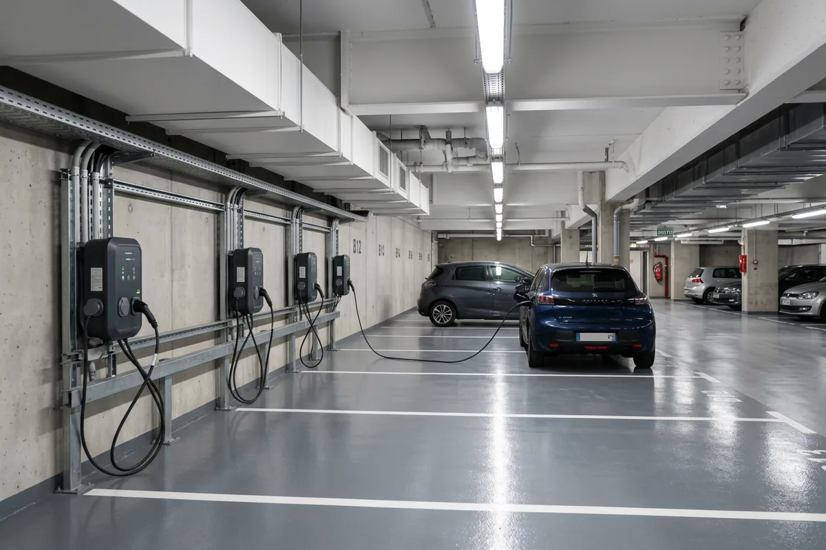 Mise en place de bornes de recharge pour parking professionnel à Terval